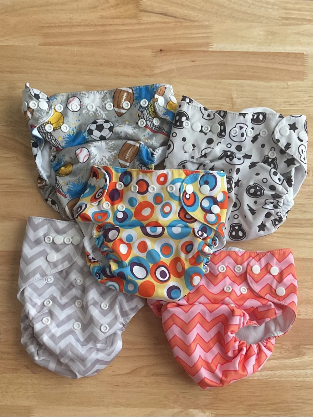 Reusable Pocket Cloth Diapers with Wet Bag & Inserts